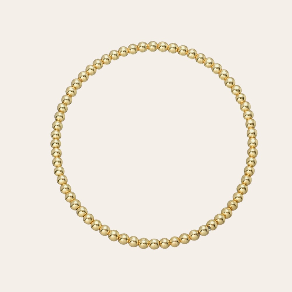 14k white gold Zoe Lev beaded stretch bracelet (x2)